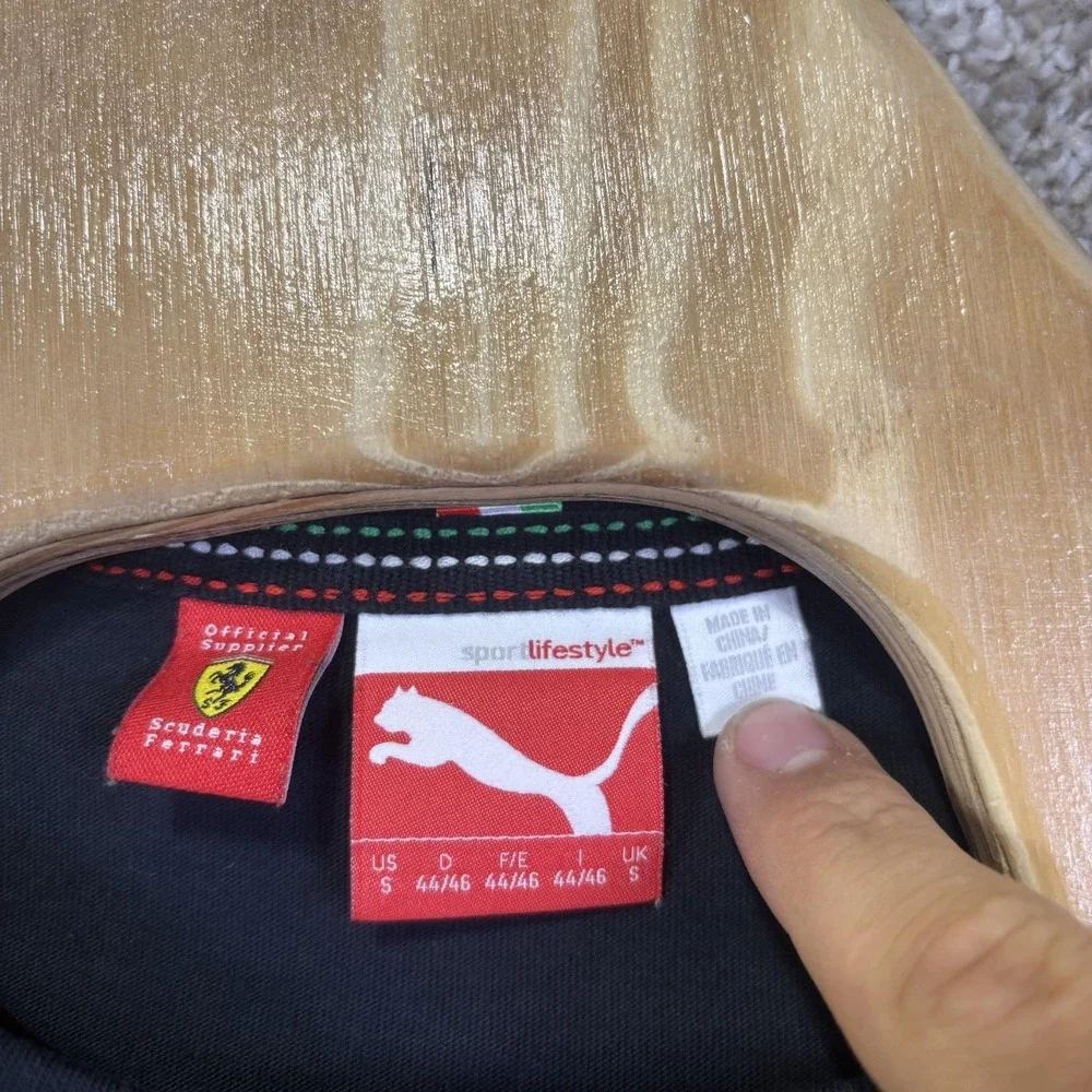 Scuderia Ferrari Shirt Mens Small Black Formula 1 Puma Racing F1 Team Top